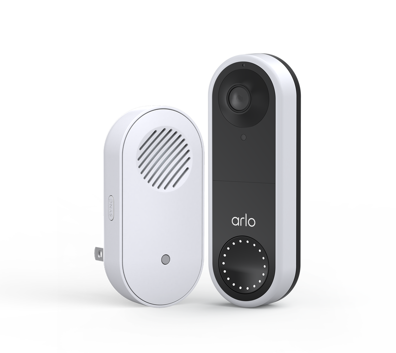 The Wired Doorbell + Chime Bundle, in white, facing right